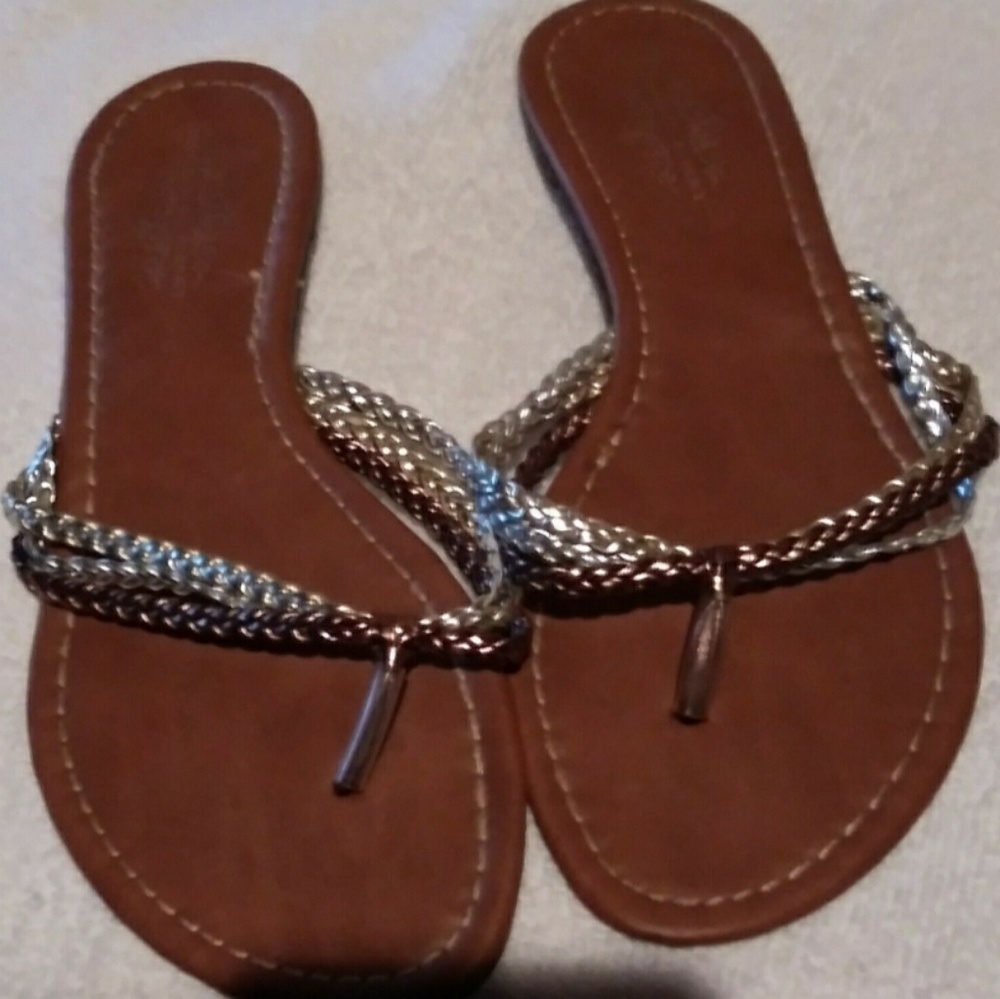 Charles Albert Silver/Gold Braided Sandals